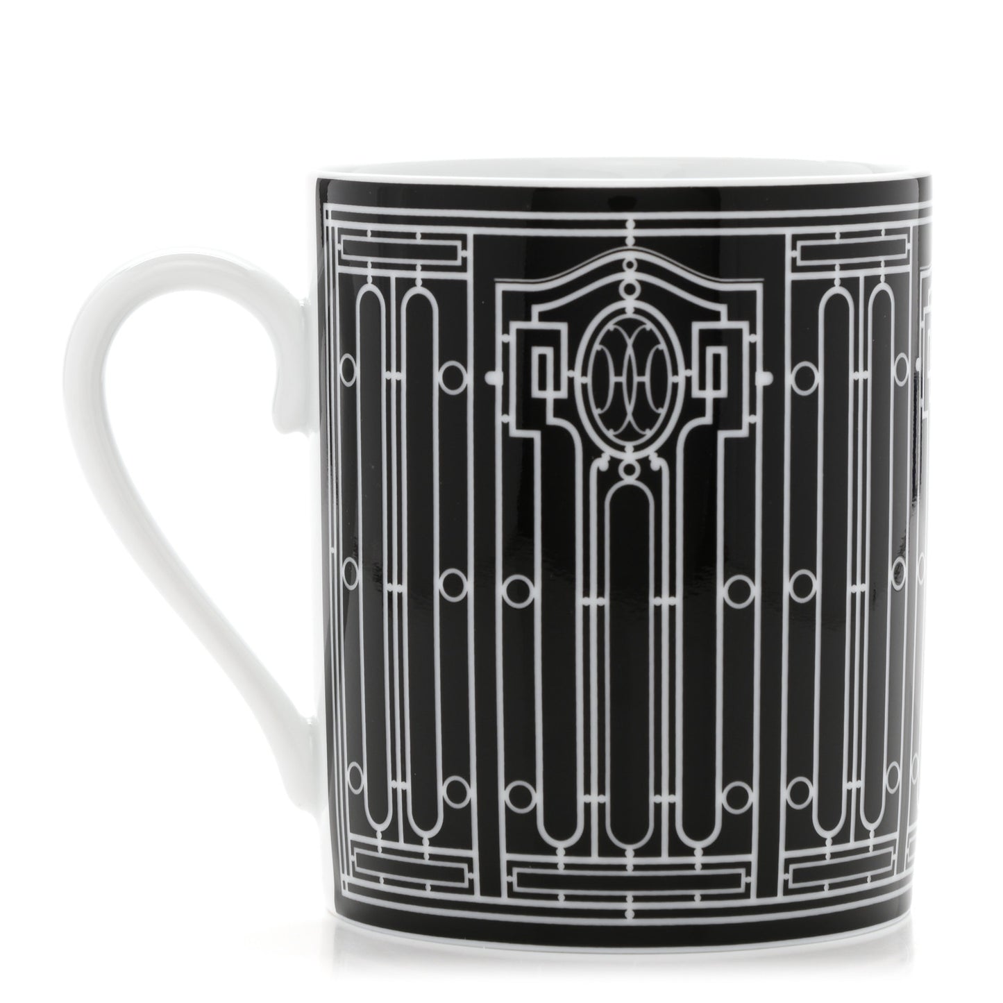 Porcelain H Deco Mug N°2 Black