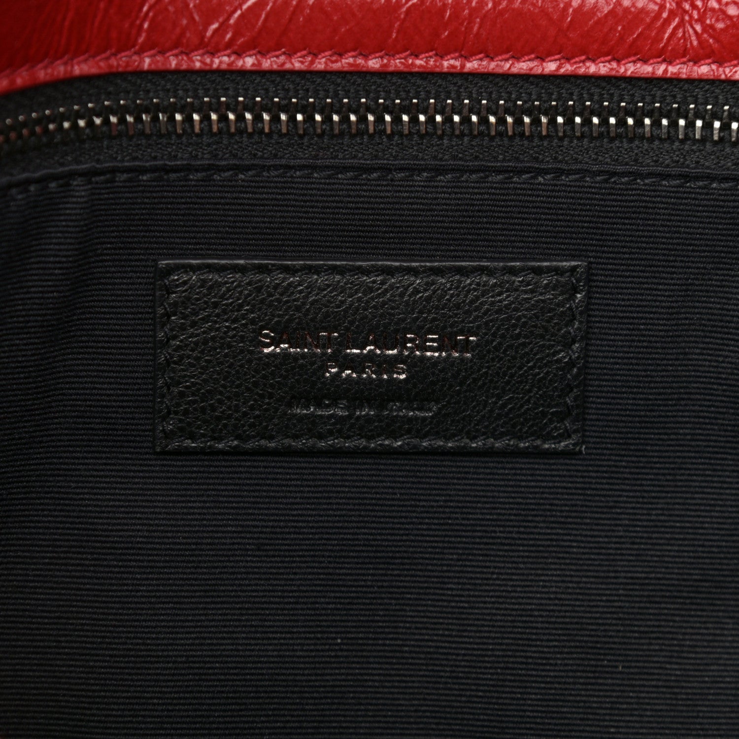 Saint Laurent Crinkled Calfskin Matelasse Monogram Large Niki Chain Satchel Rouge Eros 6 of 12