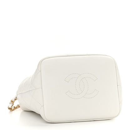 Chanel Lambskin Quilted Small Perfect Meeting Hobo White 4 of 10