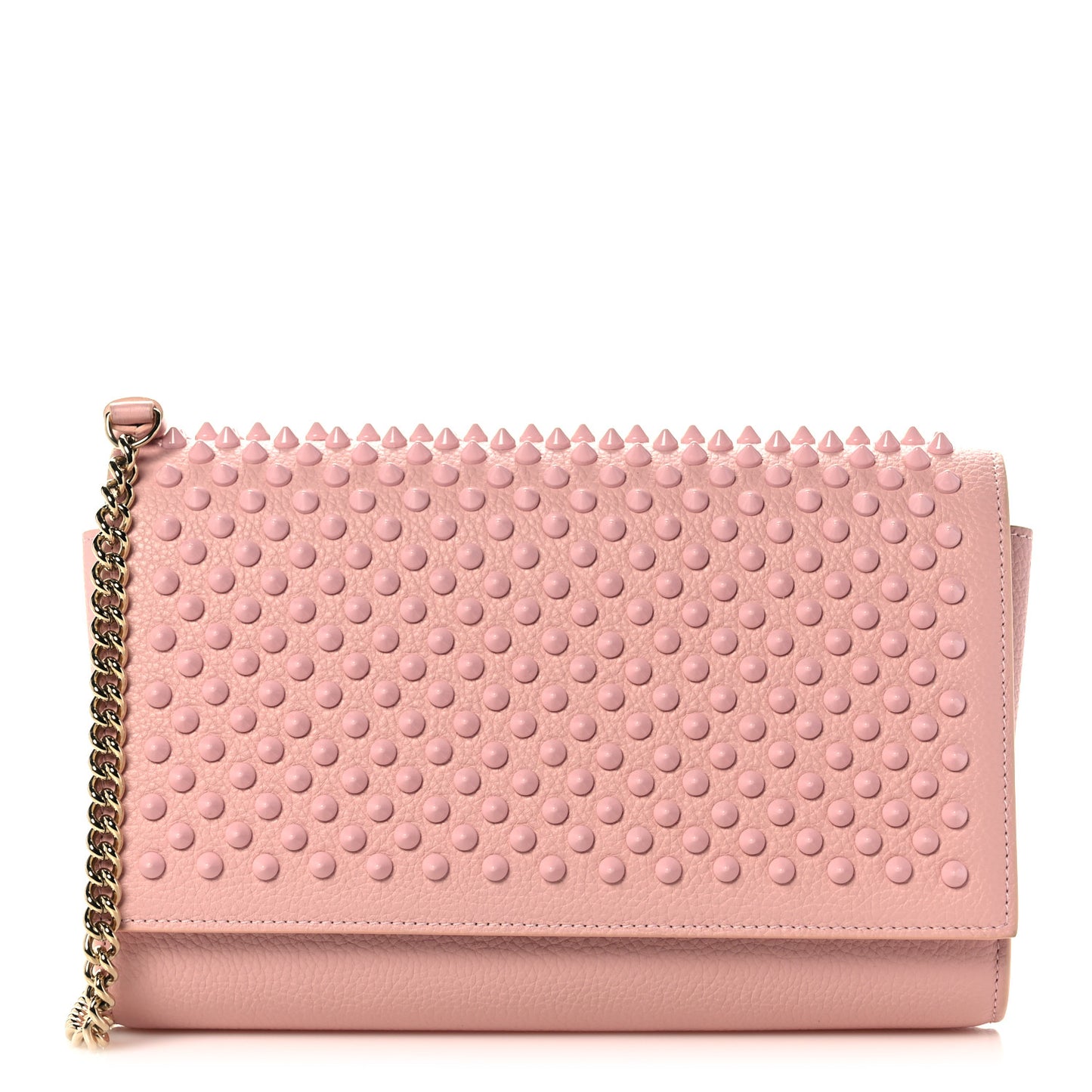 Calfskin Spikes Paloma Clutch Rosy