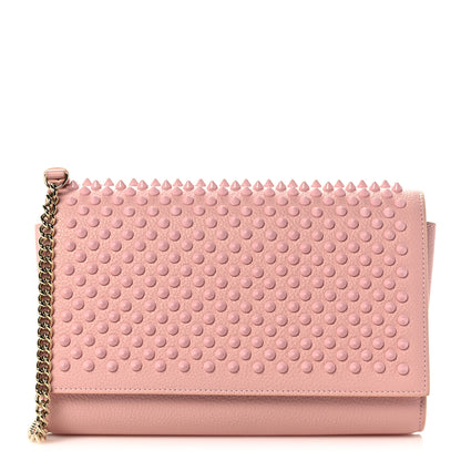 Christian Louboutin Calfskin Spikes Paloma Clutch Rosy 1 of 10