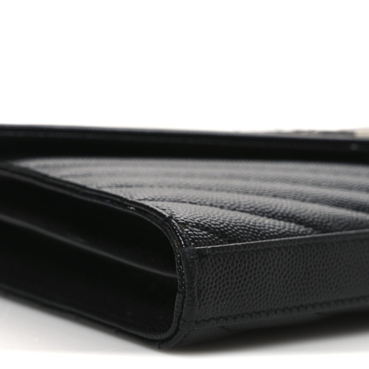 Grain De Poudre Matelasse Chevron Monogram Chain Wallet Black
