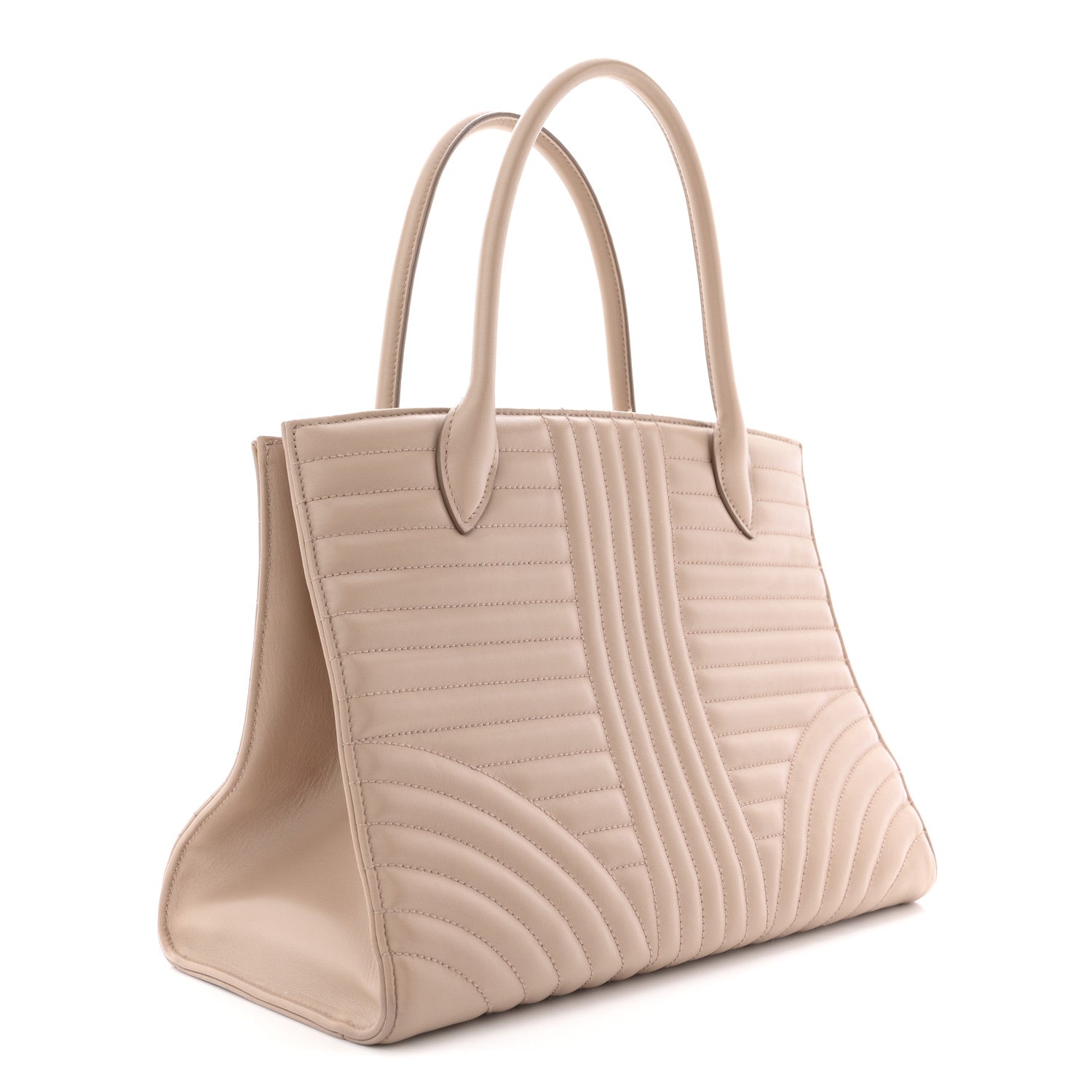 Prada Soft Calfskin Impunture Diagramme Tote Cipria 3 of 12
