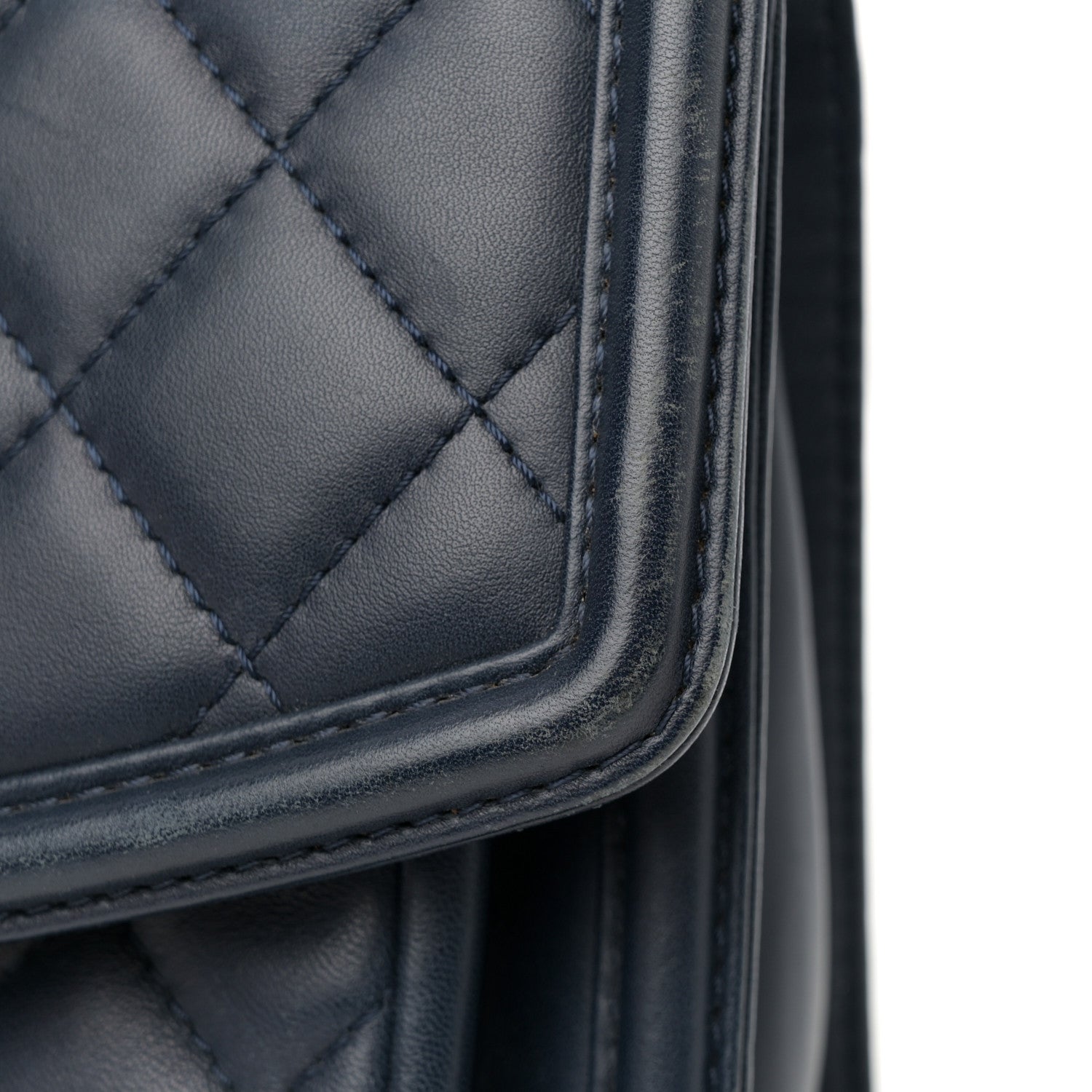 Chanel Lambskin Quilted Large Geometric Flap Navy 13 of 14
