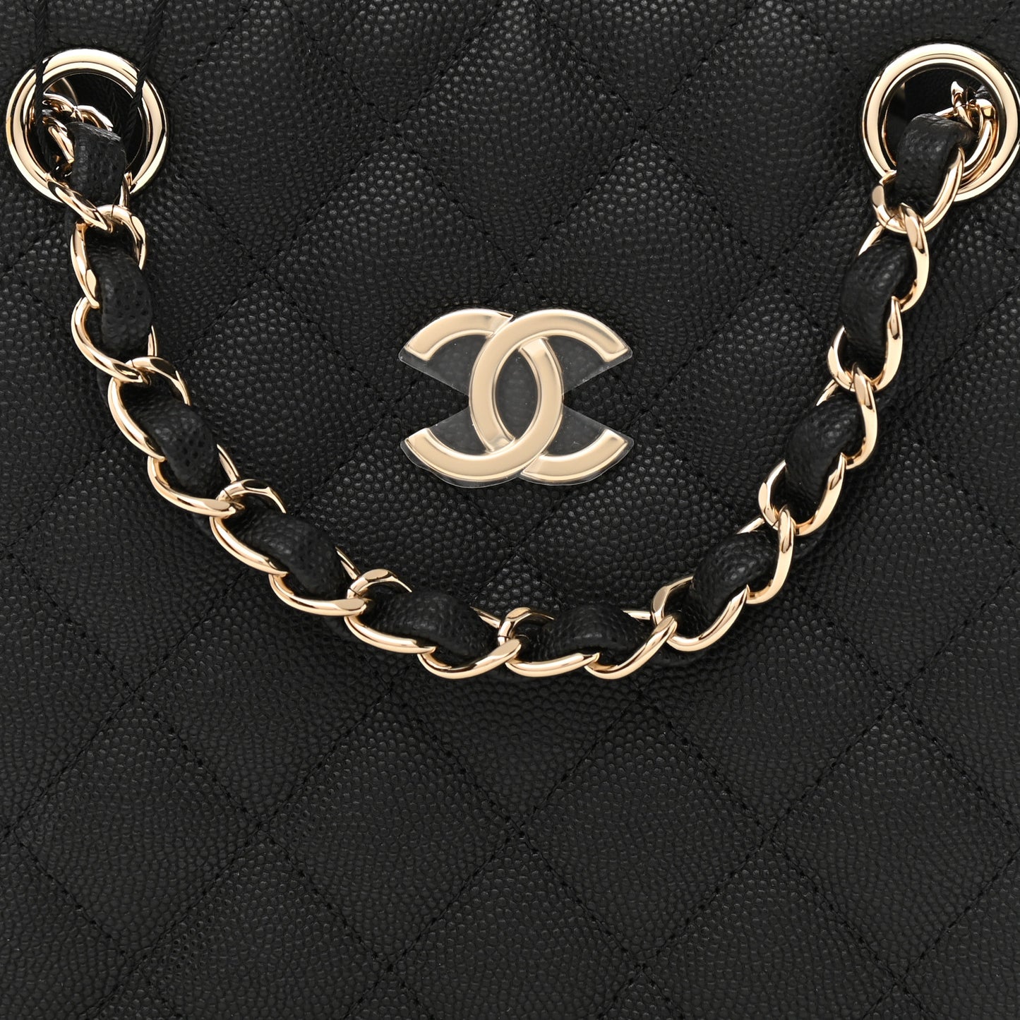 Caviar Quilted Mini Bucket Bag Black