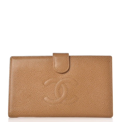 Chanel Caviar Timeless CC French Wallet Beige 1 of 14