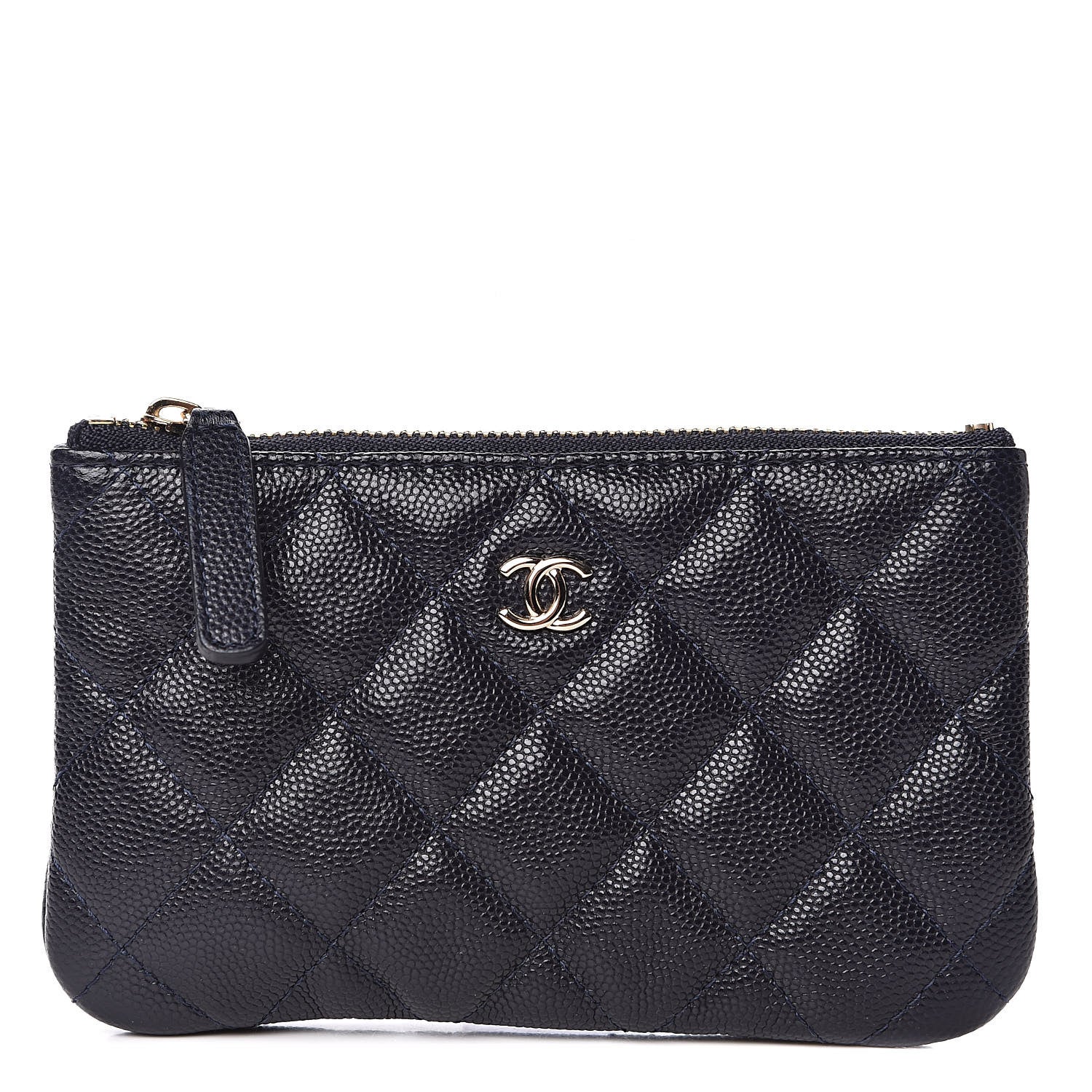 Chanel Caviar Quilted Small Cosmetic Case Blue 1 of 8