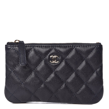 Chanel Caviar Quilted Small Cosmetic Case Blue 1 of 8