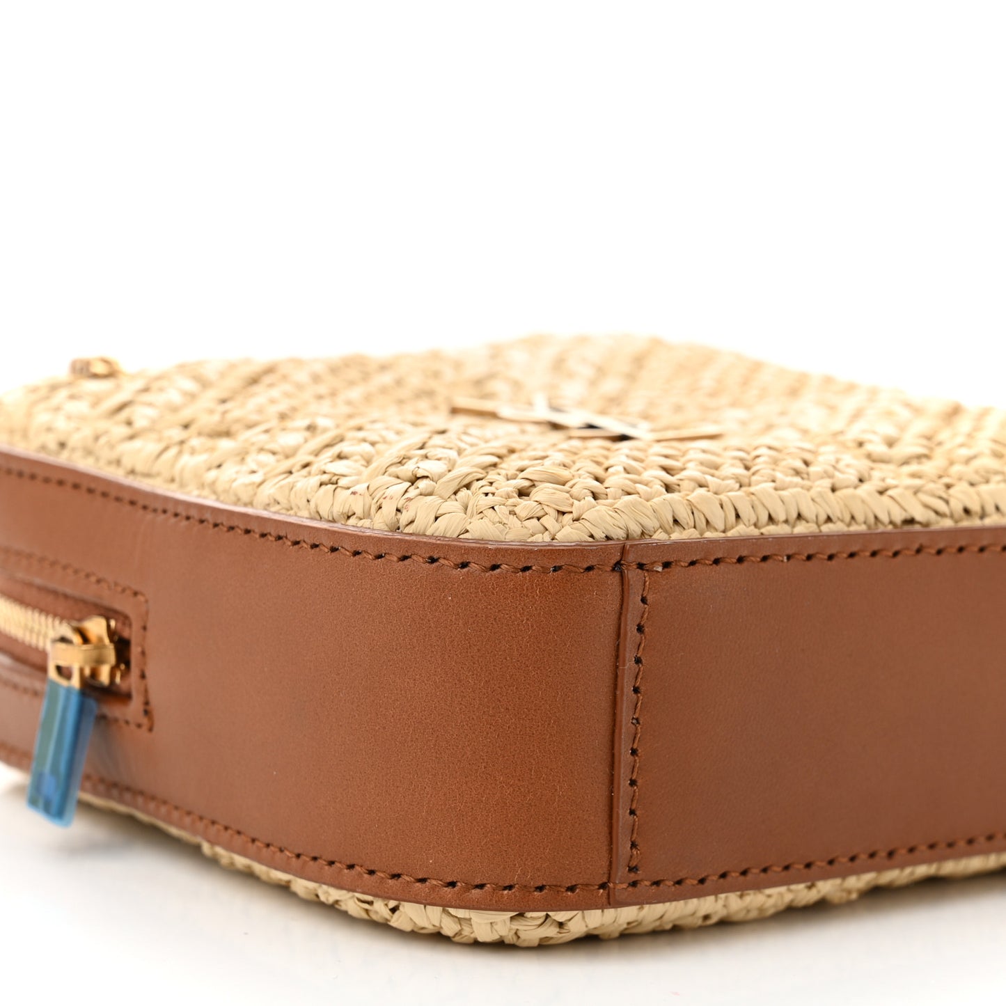 Raffia Calfskin Monogram Jamie Cube Beige Brick