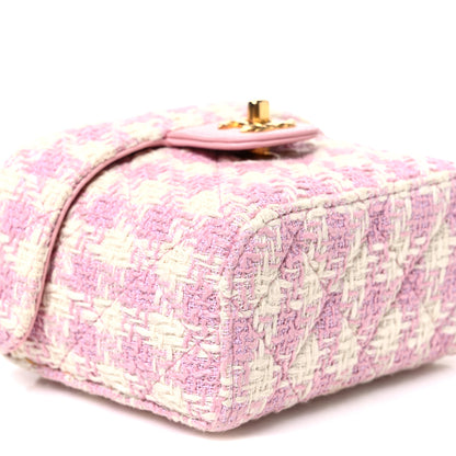 Chanel Tweed Handle Crush Top Handle Flap Bag Pink Ecru 9 of 10