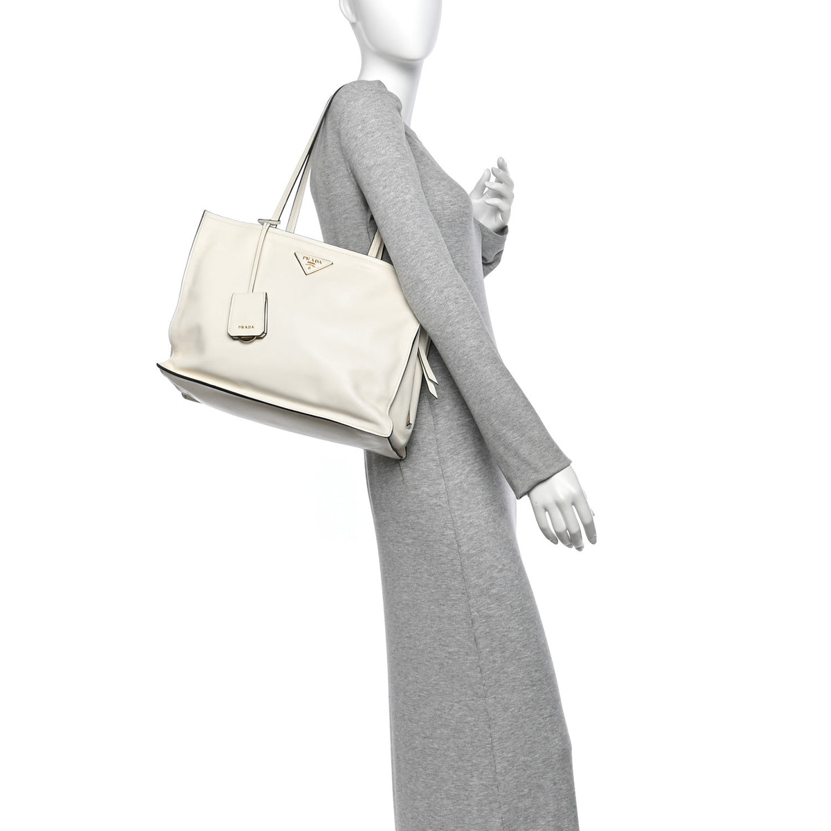 Prada Glace Calfskin Tote White 2 of 15