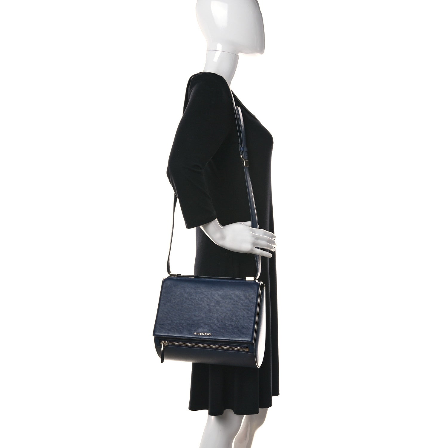 Givenchy Textured Calfskin Medium Pandora Box Crossbody Bag Navy 2 of 16