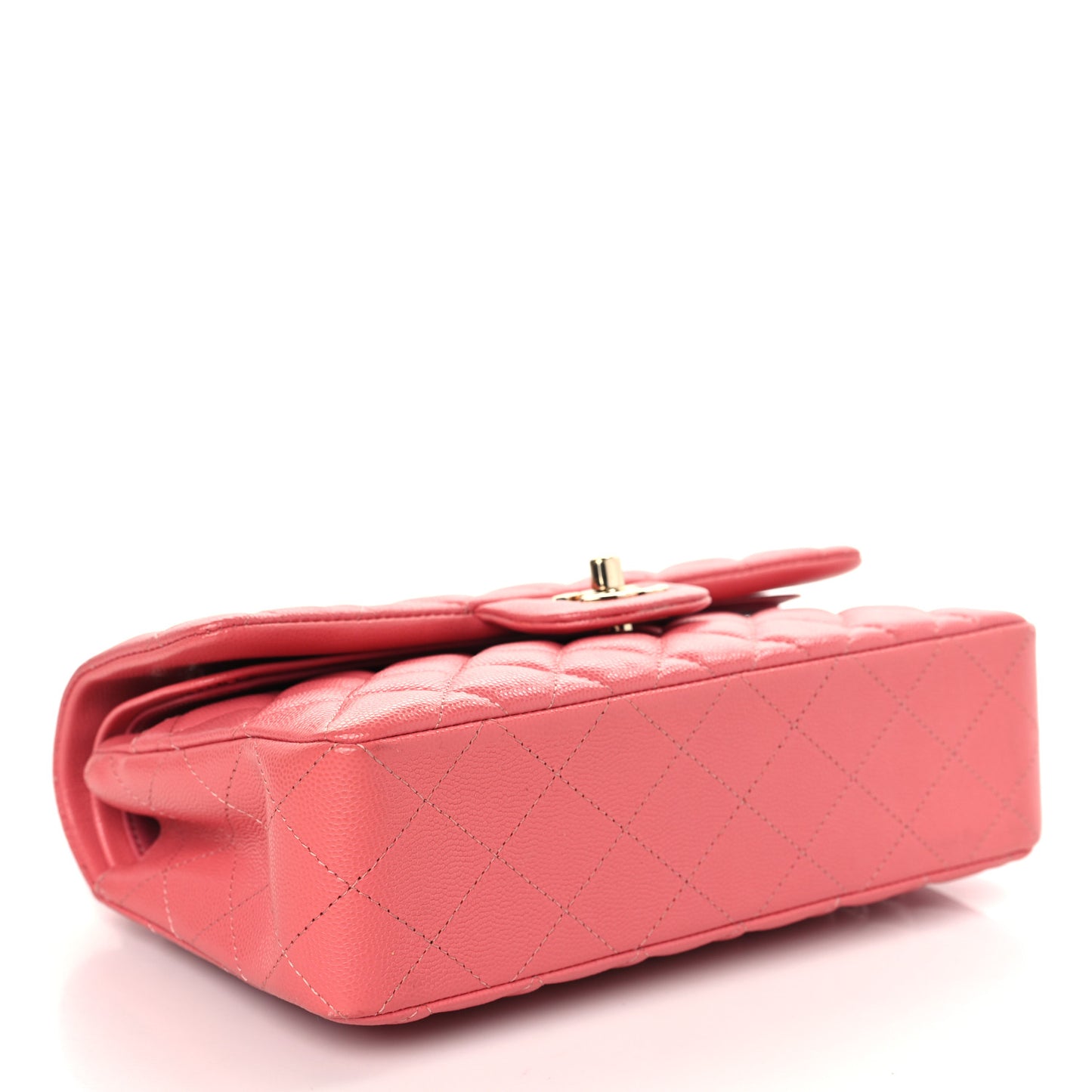 Caviar Quilted Small Double Flap Pink