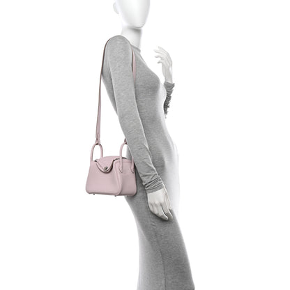 Hermes Taurillon Clemence Verso Mini Lindy 20 Mauve Pale 2 of 11