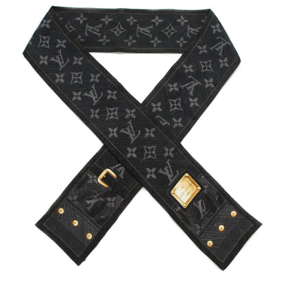Louis Vuitton Silk Monogram New Denim Bandeau Black 1 of 5
