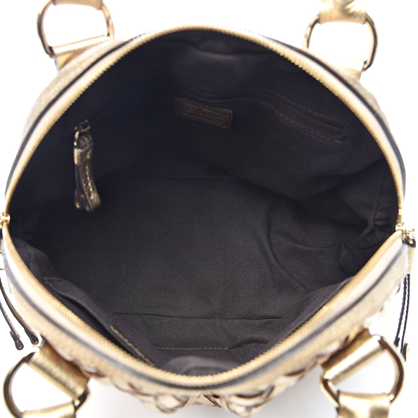 Metallic Woven Haymarket Check Small Thornley Satchel Gold