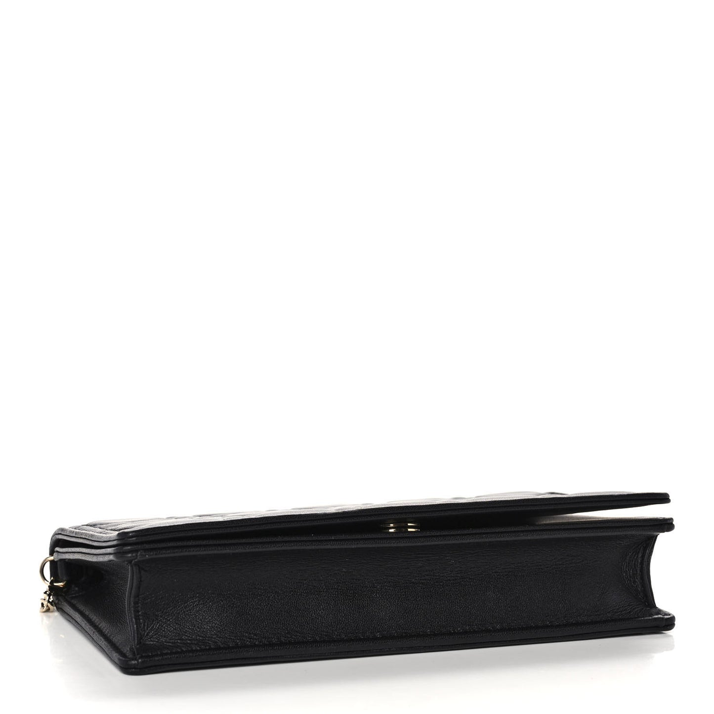 Lambskin Cannage Lady Dior Chain Wallet Black