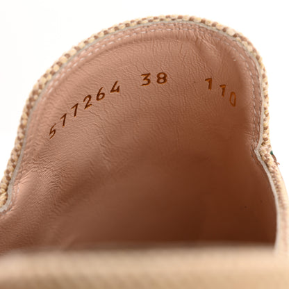 Gucci Canvas Vintage Charlotte Web Princetown Slippers 38 Sand Cuir 9 of 10