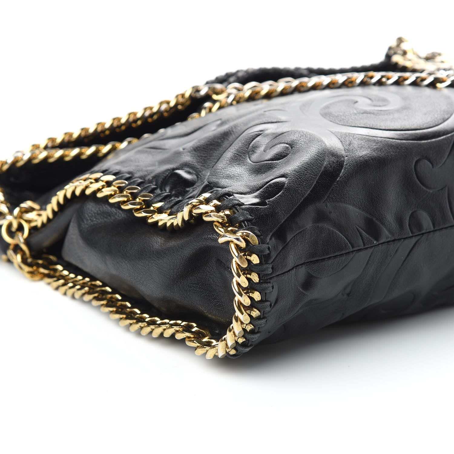 Stella McCartney Eco Alter Nappa Embossed Falabella Fold Over Tote Black 7 of 14