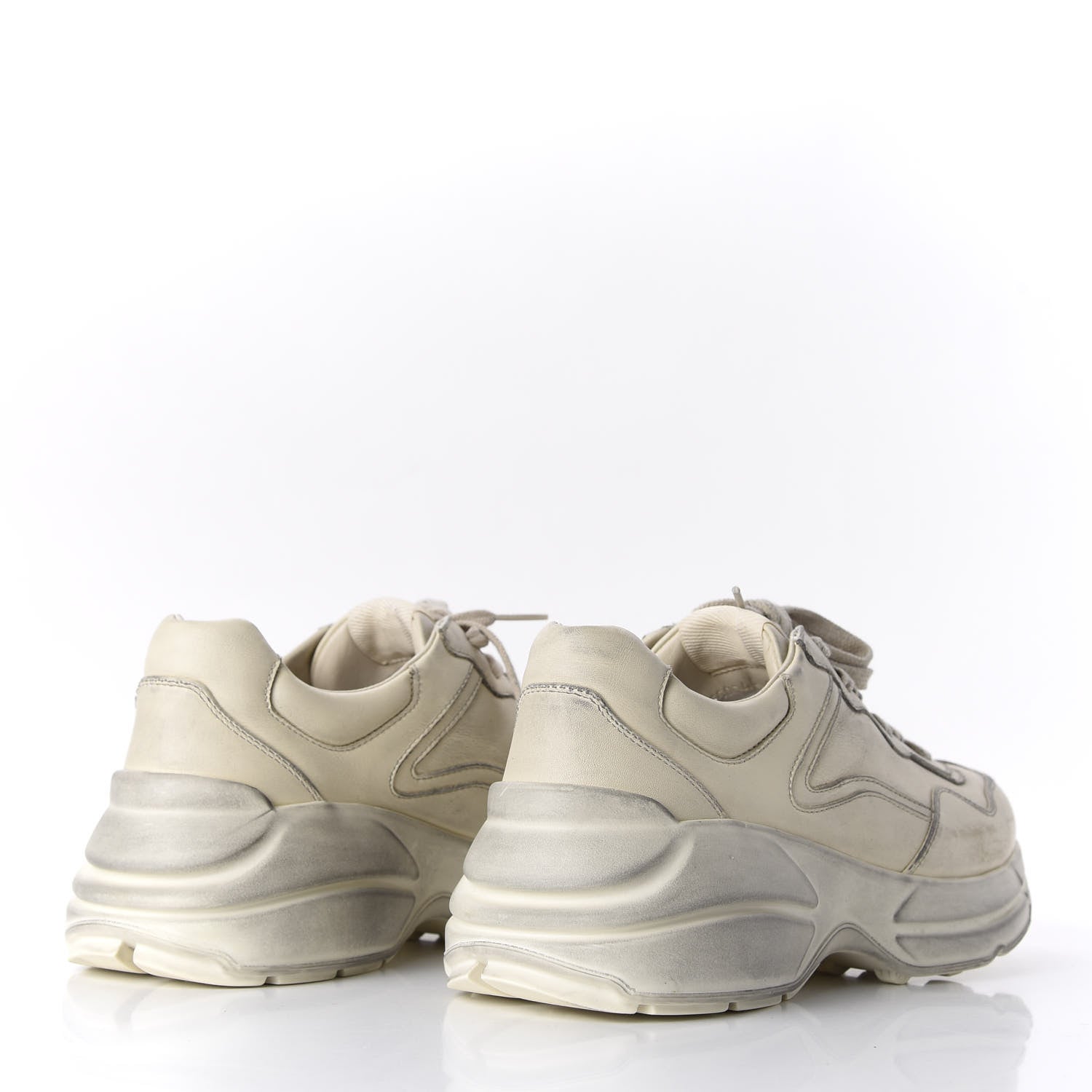 Gucci Soft Calfskin Womens Rhyton Sneakers 38 Ivory 4 of 9