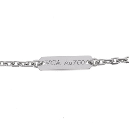 Van Cleef & Arpels 18K White Gold Diamond Guilloche Vintage Alhambra Pendant Necklace 5 of 7