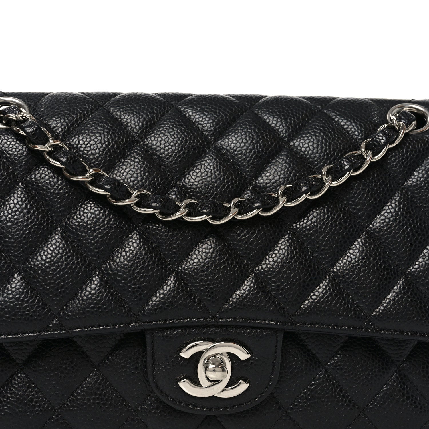 Chanel Caviar Quilted Medium Double Flap Black 8 of 10
