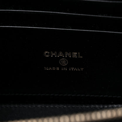 Chanel Lambskin Quilted Metal Small Top Handle Vanity Case With Chain Black 6 of 10