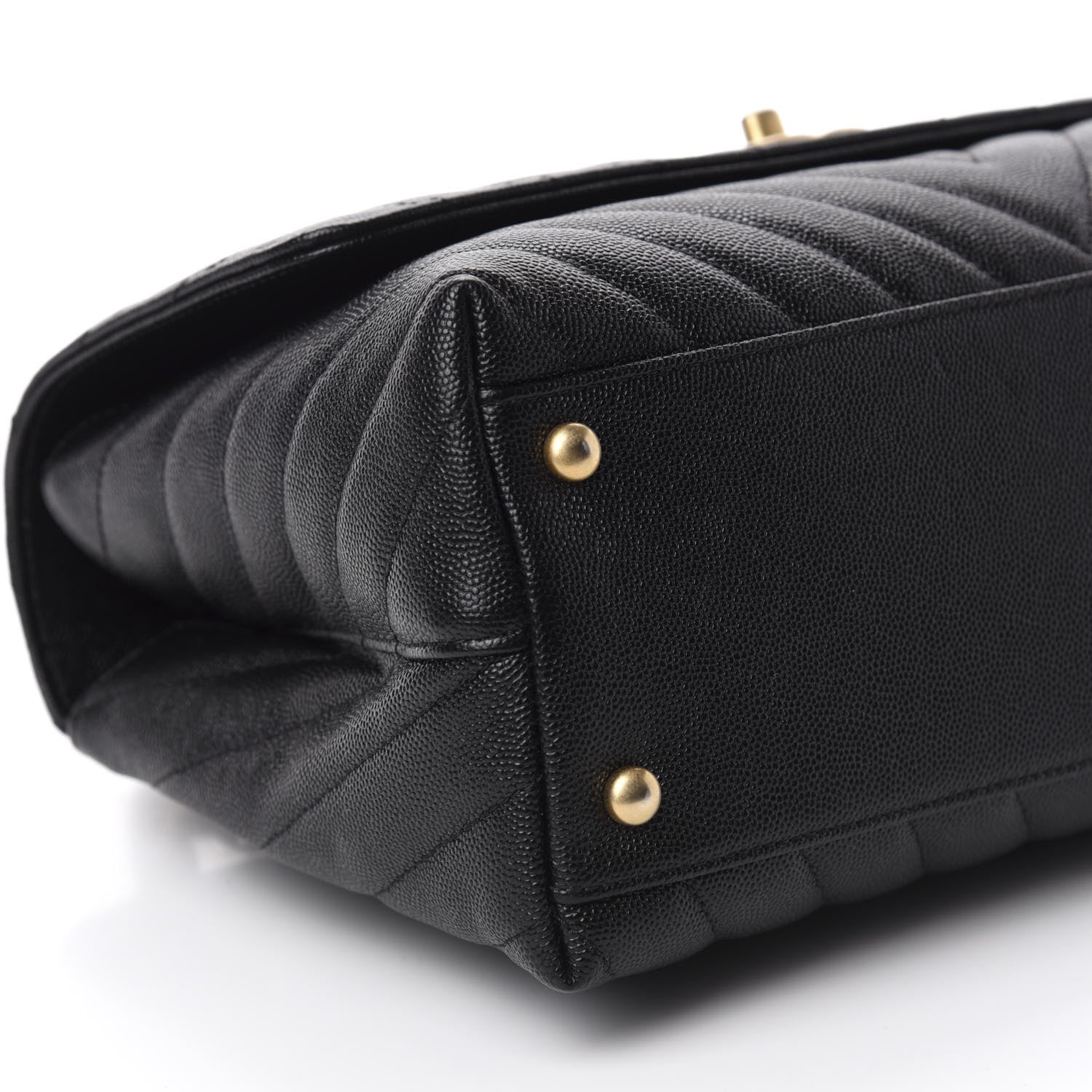 Chanel Caviar Chevron Quilted Small Coco Handle Flap Black 6 of 11