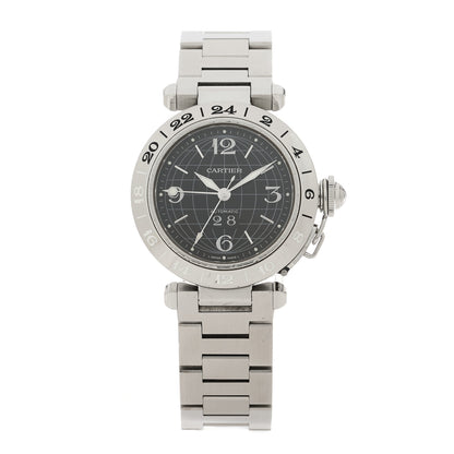 Cartier Stainless Steel 35mm Pasha C Big Date Automatic Watch Black 1 of 4