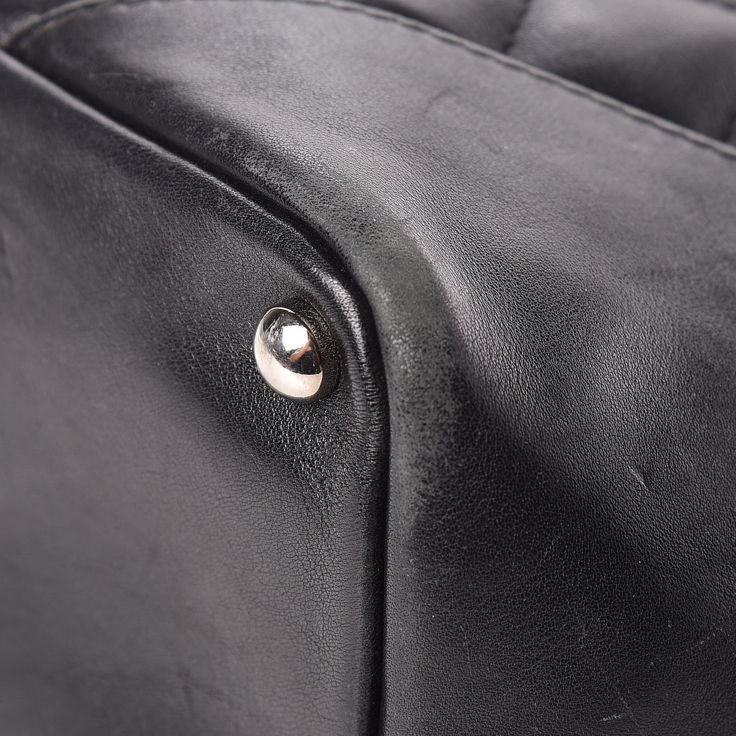 Calfskin Quilted Medium Cambon Tote Black White