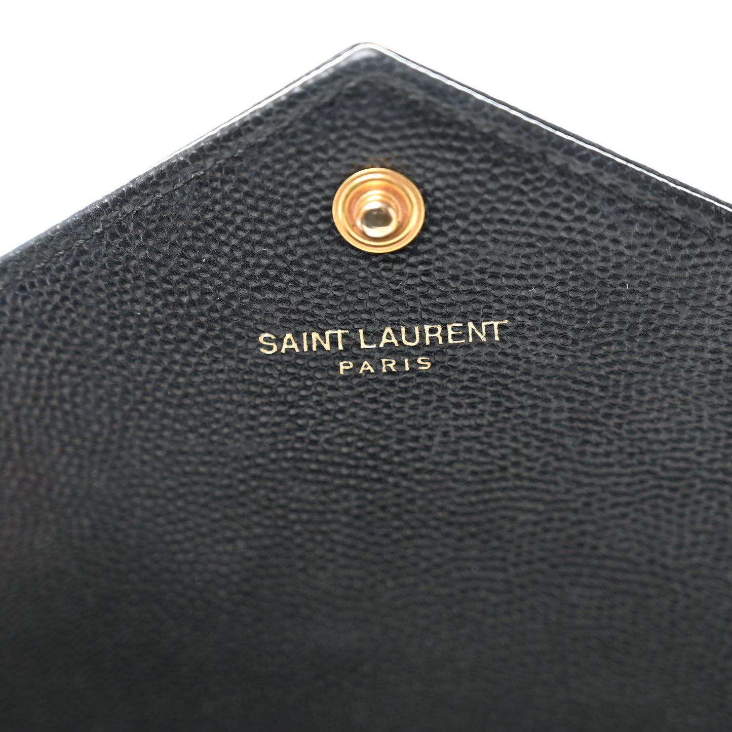Grain De Poudre Matelasse Chevron Monogram Envelope Chain Wallet Black