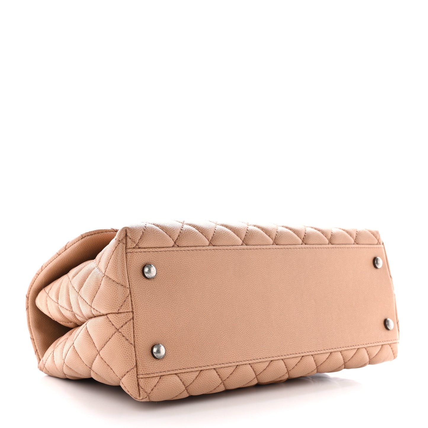Caviar Quilted Small Coco Handle Flap Brown