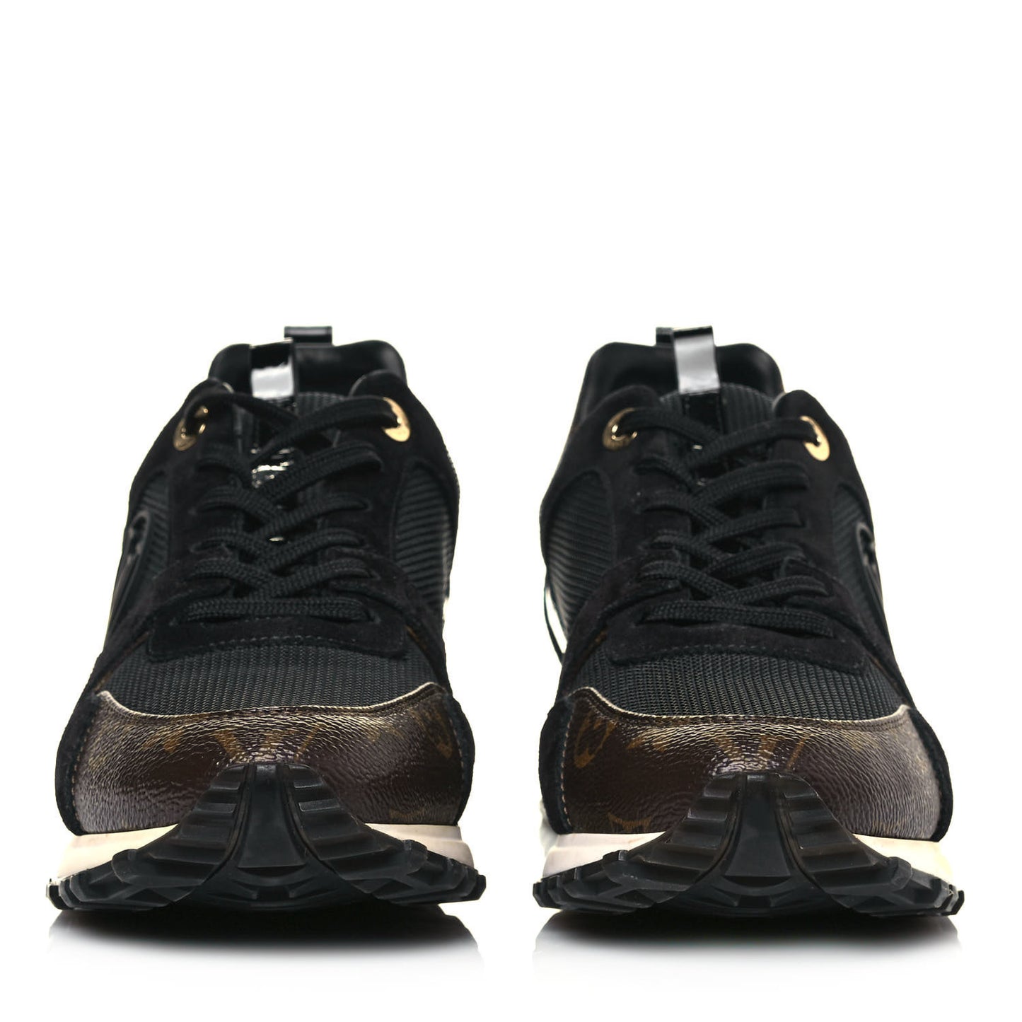 Suede Monogram Run Away Sneakers 40 Black