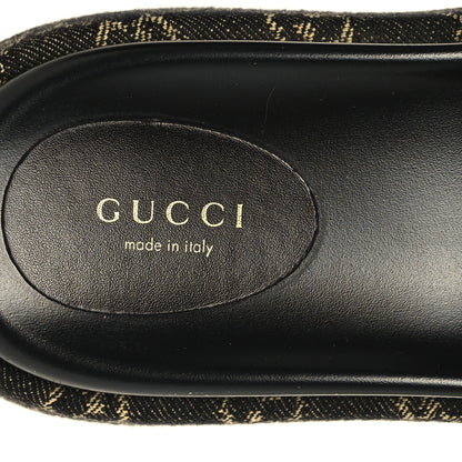 Gucci Jacquard Black Denim GG Monogram Angelina Platform 55mm Slide Sandals 40 Black Ivory 8 of 9