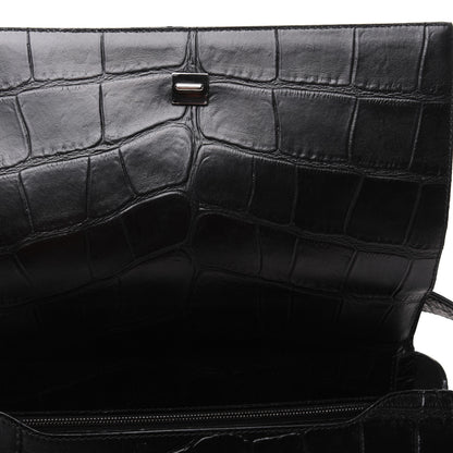 Givenchy Calfskin Crocodile Embossed Medium Pandora Box Crossbody Bag Black 13 of 28