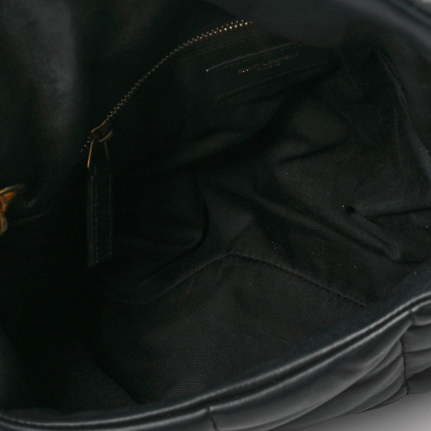 Lambskin Quilted Small Loulou Puffer Monogram Chain Satchel Black
