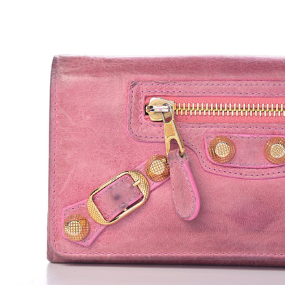 Balenciaga Agneau Giant 12 Gold Hardware Money Wallet Pink 17 of 18