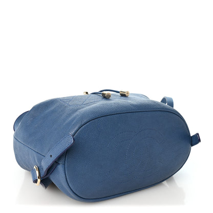 Chanel Caviar Quilted Backpack Blue 3 of 9