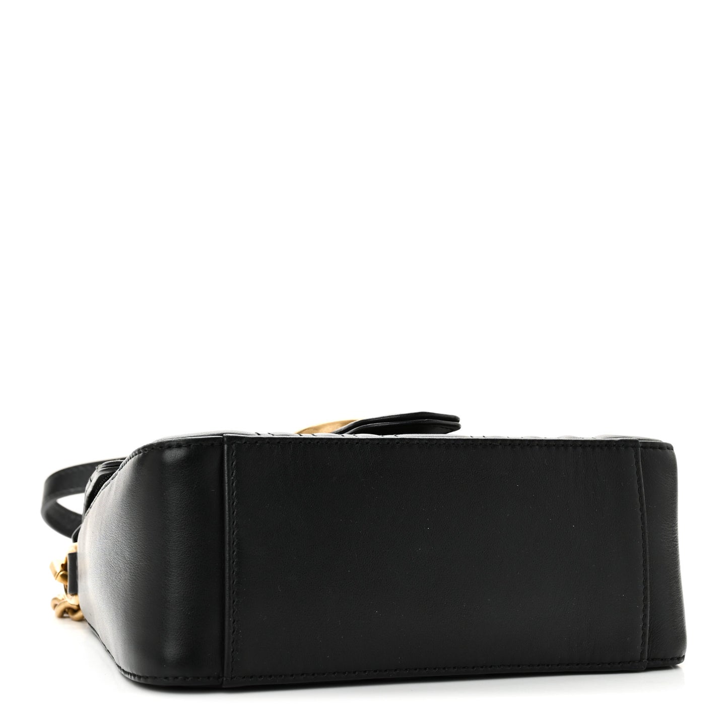 Calfskin Matelasse Mini GG Marmont Top Handle Shoulder Bag Black