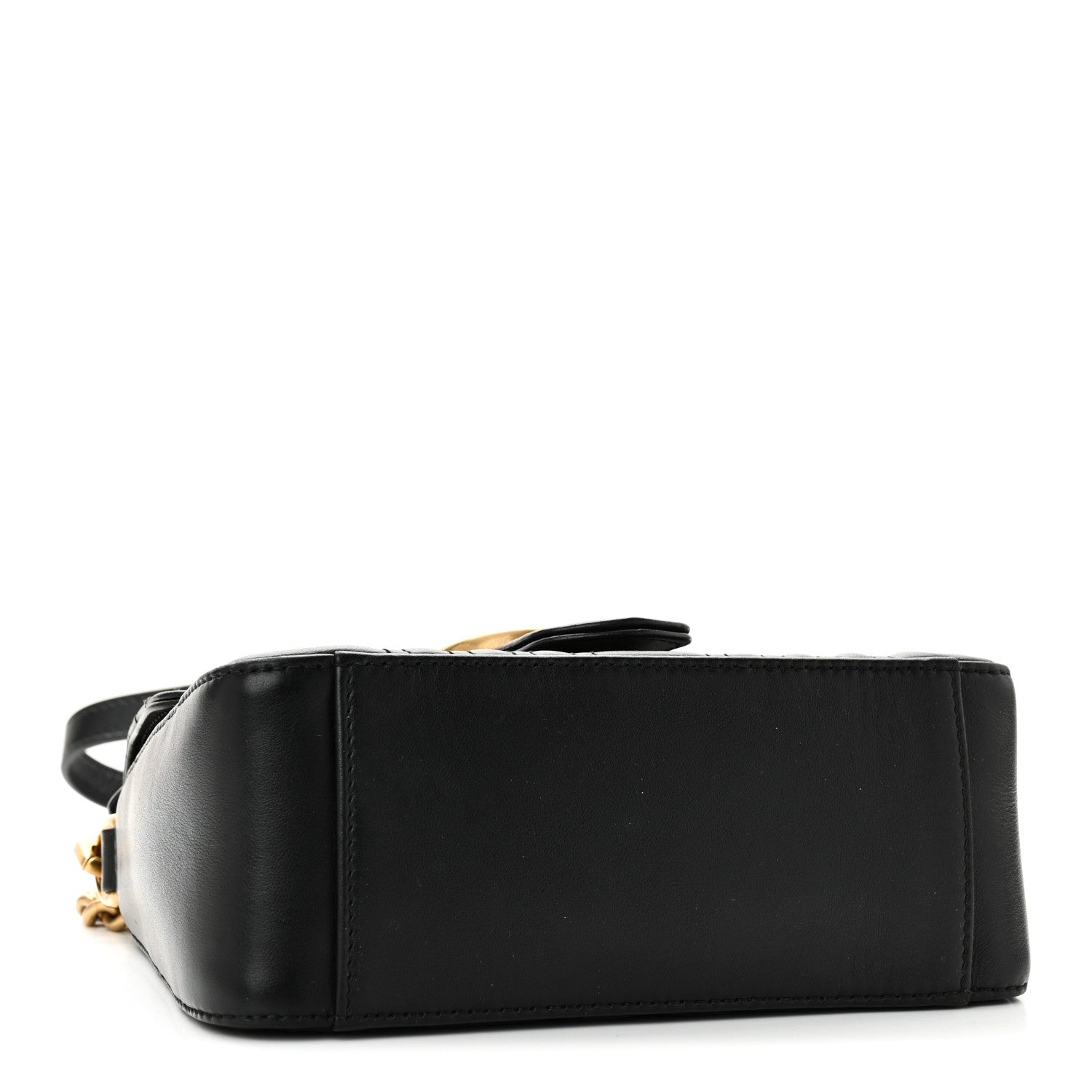 Gucci Calfskin Matelasse Mini GG Marmont Top Handle Shoulder Bag Black 4 of 10