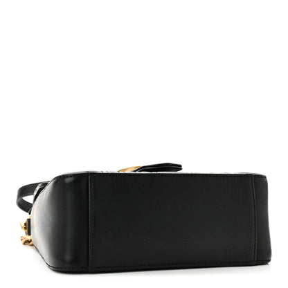 Gucci Calfskin Matelasse Mini GG Marmont Top Handle Shoulder Bag Black 4 of 10