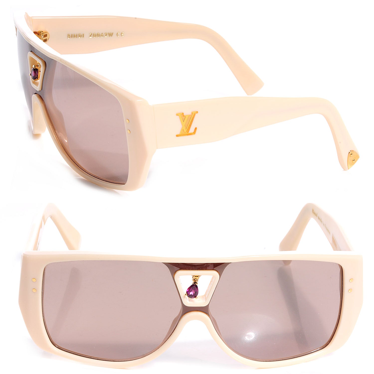 Louis Vuitton Acetate Amethyst Bindi Sunglasses Ivory 1 of 5