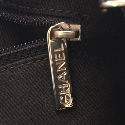 Chanel Canvas Chevron Large Tote Black 6 of 8