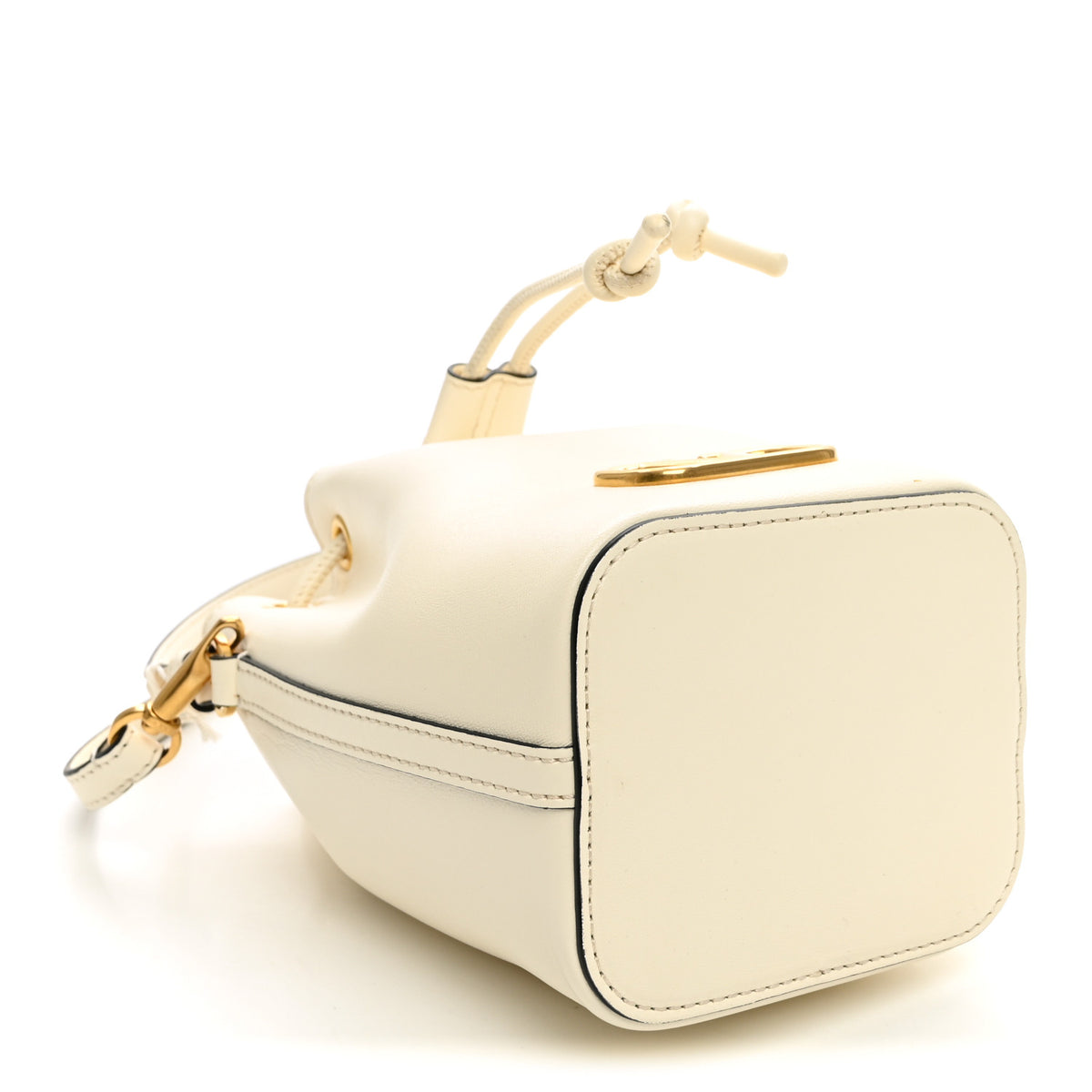 Nappa Mini VLogo Signature Bucket Bag Light Ivory