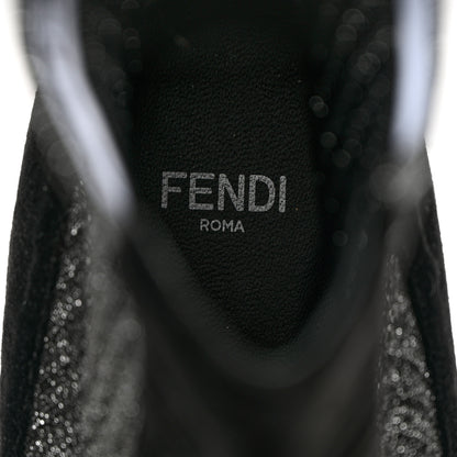 Fendi Velvet Lurex Rockoko Low Heel Sock Boots 39.5 Black 6 of 10