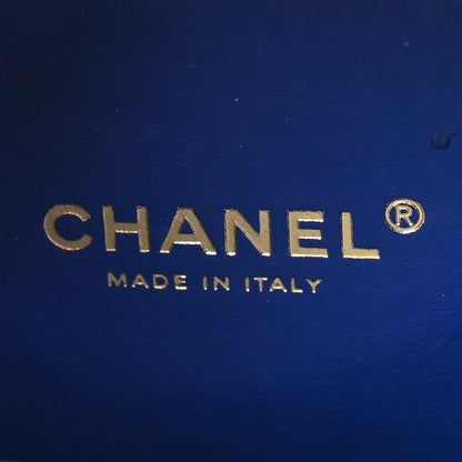 Chanel Jersey Quilted Small CC Filigree Vanity Case Blue Green 6 of 12
