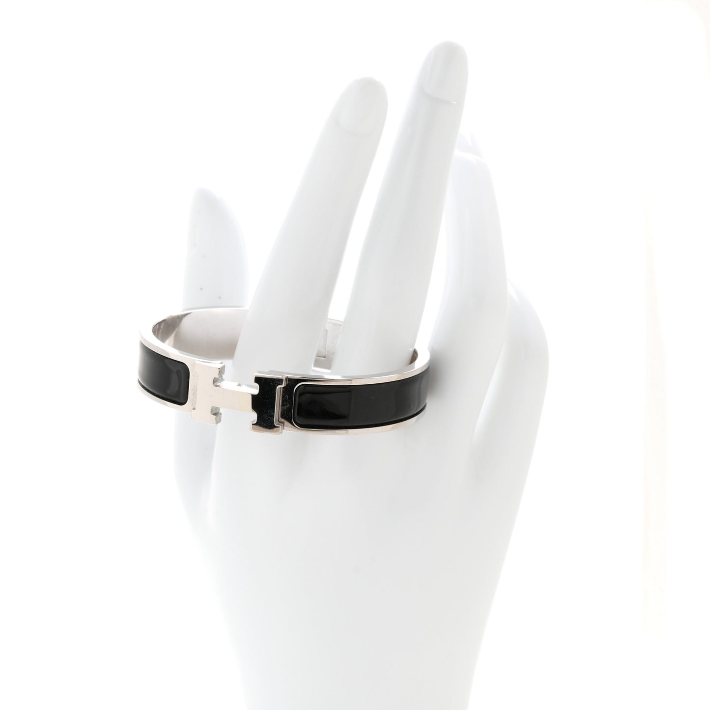 Enamel Narrow Clic Clac H Bracelet PM Black