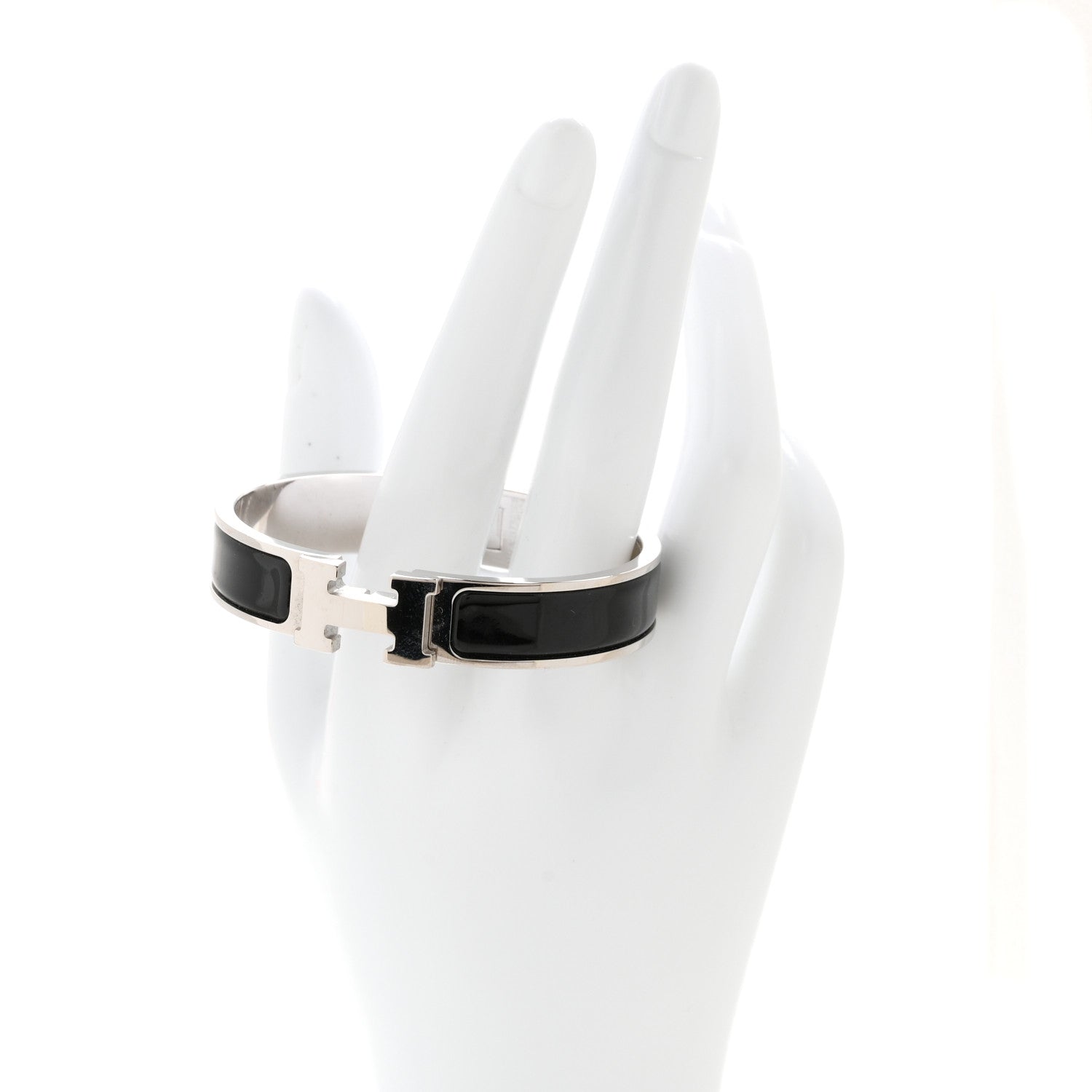 Hermes Enamel Narrow Clic Clac H Bracelet PM Black 2 of 5