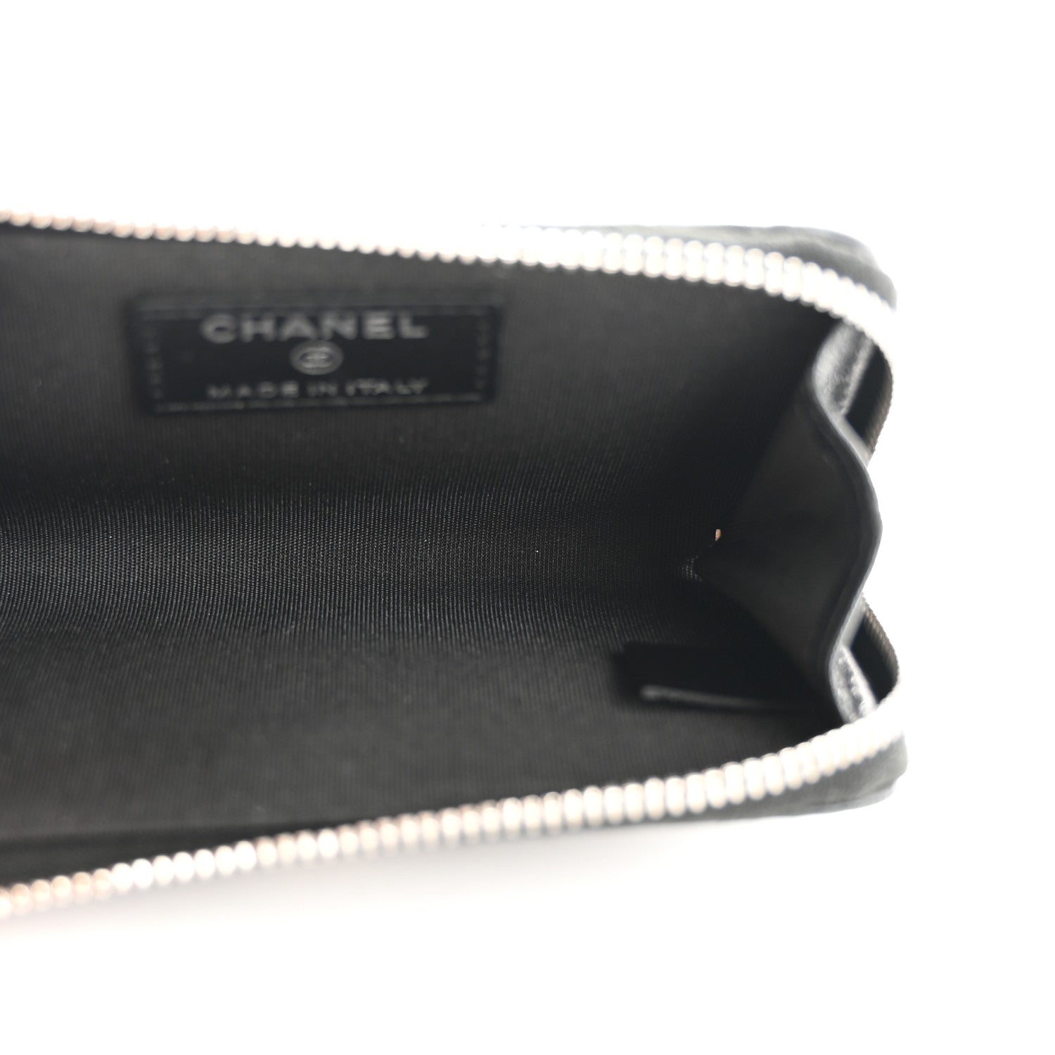 Chanel Lambskin Camellia Embossed Key Holder Case Black 5 of 13