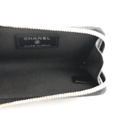 Chanel Lambskin Camellia Embossed Key Holder Case Black 5 of 13